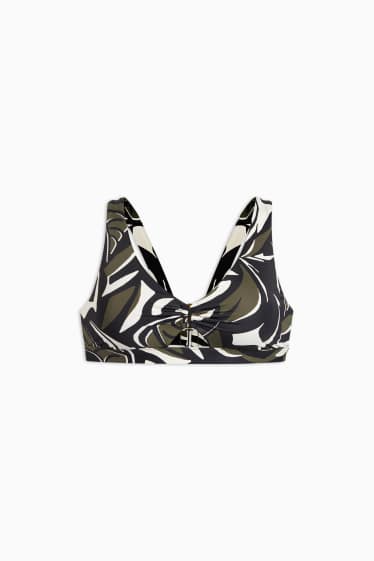 Femei - Top bikini - vătuit - LYCRA® XTRA LIFE™ - cu model - verde închis / negru