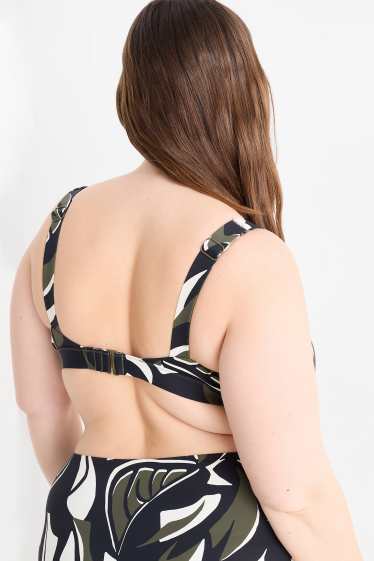 Femei - Top bikini - vătuit - LYCRA® XTRA LIFE™ - cu model - verde închis / negru
