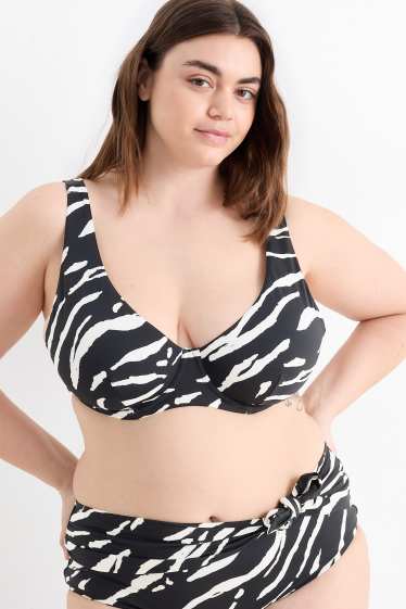 Femei - Top bikini cu armătură - vătuit - LYCRA® XTRA LIFE™ - negru / alb