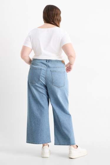 Femei - Wide leg jeans - talie înaltă - denim-albastru deschis