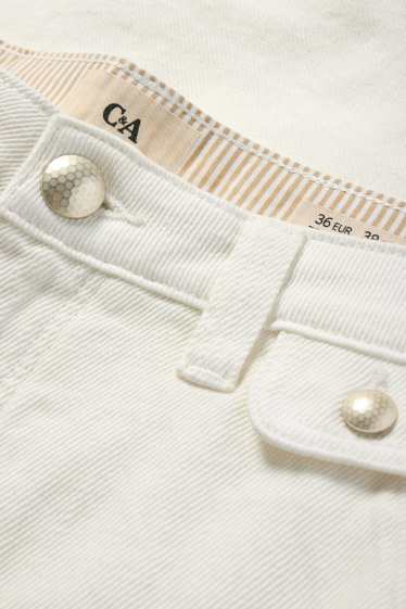 Femei - Wide leg jeans - talie medie - alb