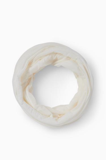 Femei - Fular circular - alb-crem