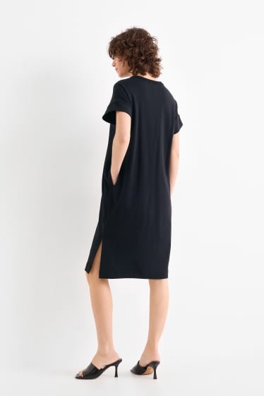 Damen - T-Shirt-Kleid - schwarz