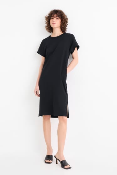 Damen - T-Shirt-Kleid - schwarz