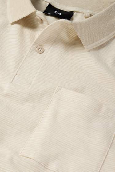 Bărbați - Tricou polo - regular fit - cu dungi - bej