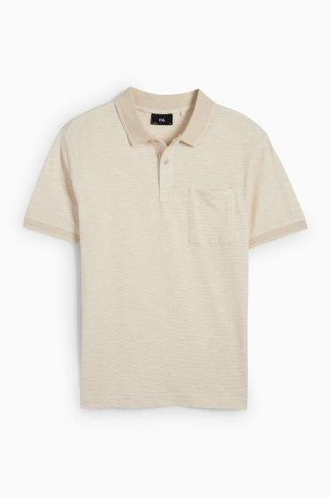 Bărbați - Tricou polo - regular fit - cu dungi - bej