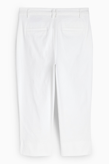 Femei - Pantaloni capri - talie medie - slim fit - alb