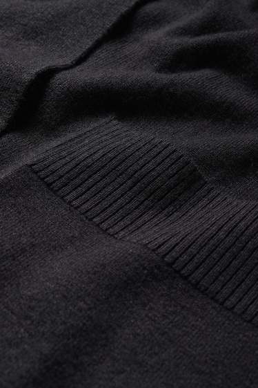 Femei - Cardigan tricotat lung - negru