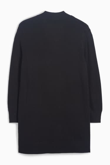 Femei - Cardigan tricotat lung - negru