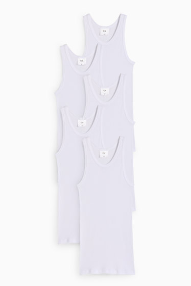 Men - Multipack of 5 - vest - skinny rib - white