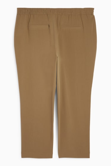 Femei - Pantaloni de stofă - talie medie - tapered fit - kaki