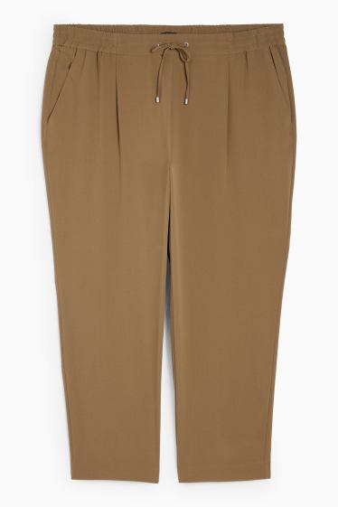 Femei - Pantaloni de stofă - talie medie - tapered fit - kaki