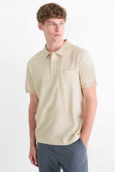 Bărbați - Tricou polo - regular fit - cu dungi - bej