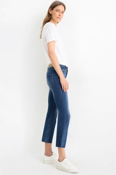 Femei - Bootcut jeans - talie medie - denim-albastru închis