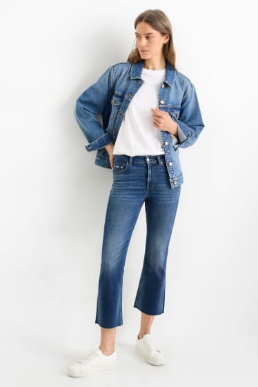 Femei - Bootcut jeans - talie medie - denim-albastru închis