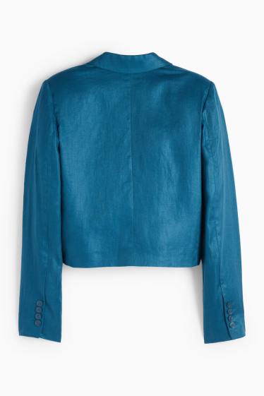 Femei - Blazer crop din in - regular fit - petrol