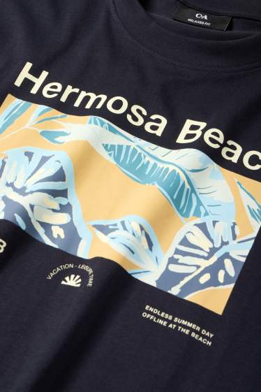Bărbați - Tricou - relaxed fit - albastru închis