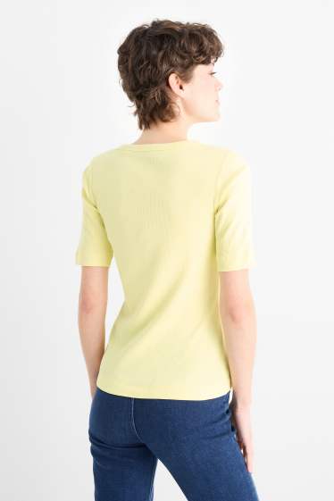 Femei - Multipack 2 buc. - tricou basic - reiat - galben deschis