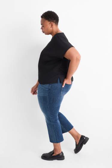 Femei - Bootcut jeans - talie medie - denim-albastru închis
