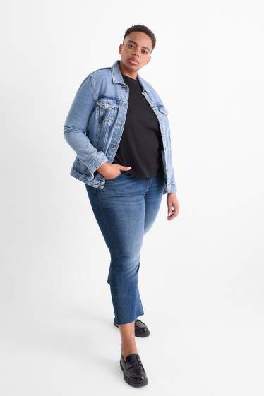 Femei - Bootcut jeans - talie medie - denim-albastru închis