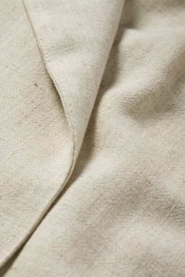 Femei - Blazer lung cu conținut de in - relaxed fit - bej deschis