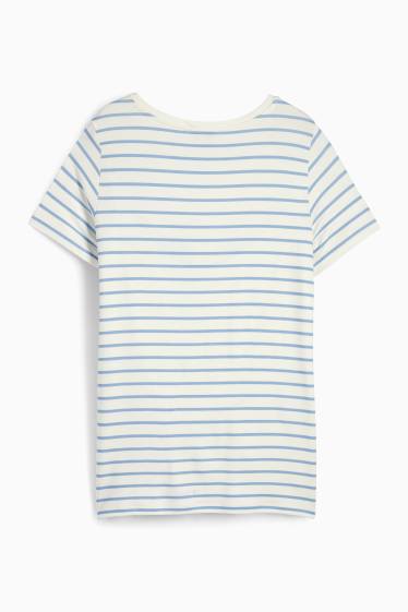 Femei - Tricou pentru alăptare - cu dungi - alb / albastru deschis