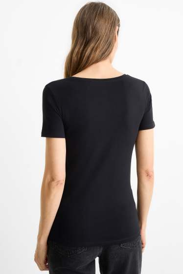 Femei - Tricou - slim fit - negru