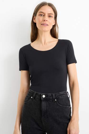 Femei - Tricou - slim fit - negru