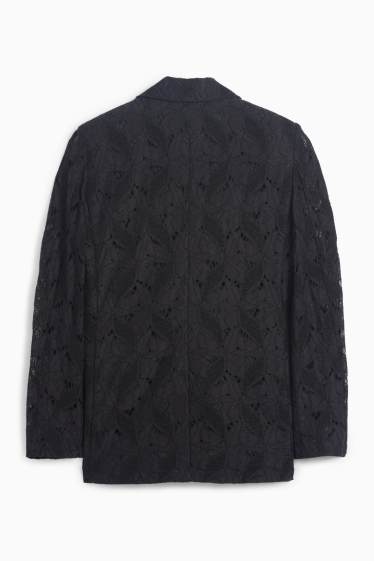 Femei - Blazer lung din dantelă - relaxed fit - negru