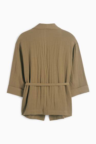 Femei - Blazer lung - relaxed fit - kaki