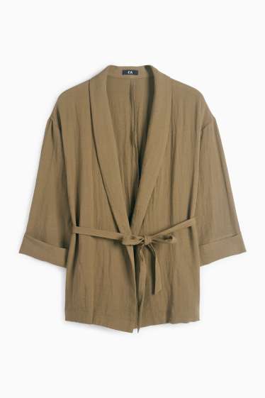 Femei - Blazer lung - relaxed fit - kaki