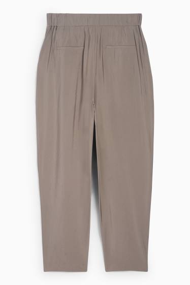 Femei - Pantaloni office - talie înaltă - loose fit - gri