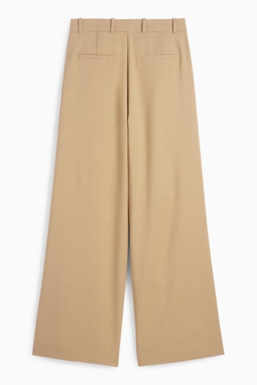 Femei - Pantaloni office - talie înaltă - relaxed fit - bej