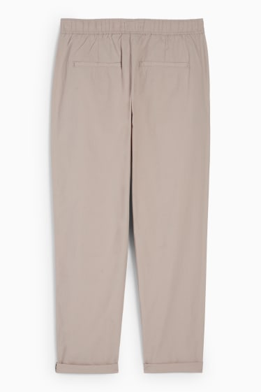Femei - Pantaloni de stofă - talie medie - tapered fit - bej