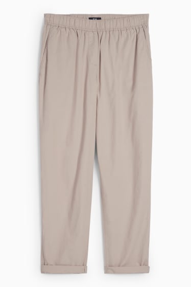 Femei - Pantaloni de stofă - talie medie - tapered fit - bej