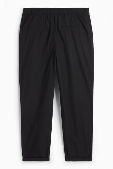 Femei - Pantaloni de stofă - talie medie - tapered fit - negru