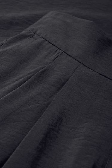 Femei - Pantaloni office - talie înaltă - loose fit - negru