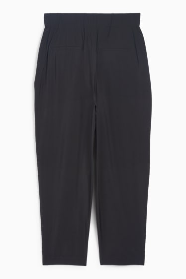 Femei - Pantaloni office - talie înaltă - loose fit - negru