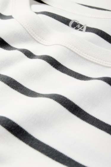 Femei - Tricou - supradimensionat - cu dungi - alb / negru