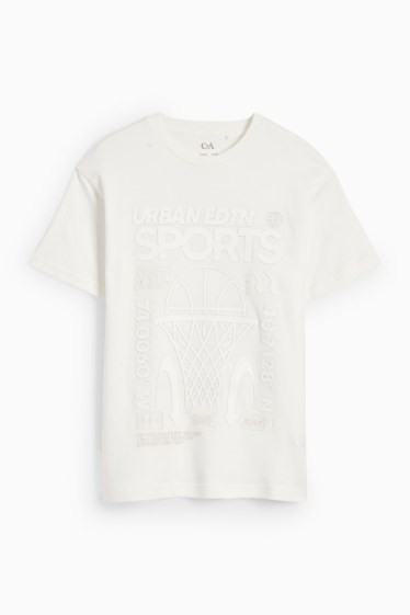 Copii - Băieți - Baschet - tricou cu mânecă scurtă - alb-crem