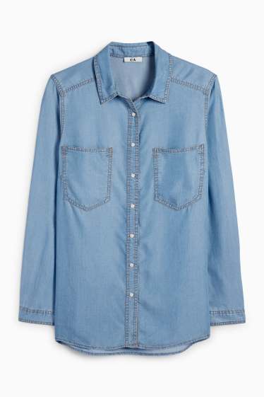 Femei - Bluză din denim - albastru deschis