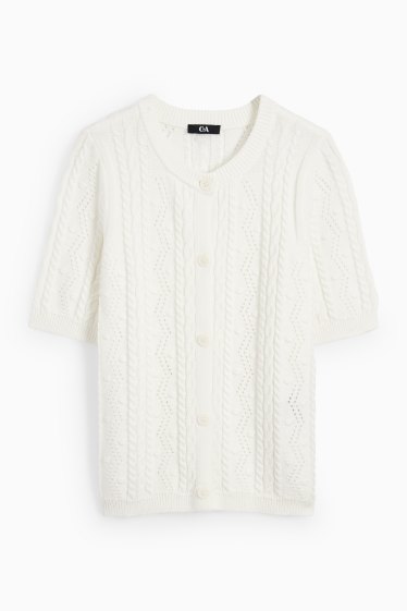 Dona - Jaqueta de punt - trenat - blanc