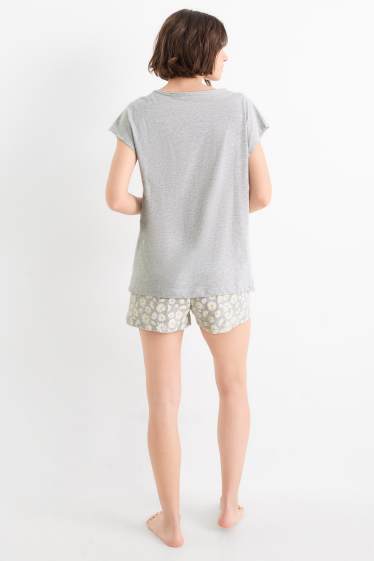 Women - Short pyjamas - light gray-melange