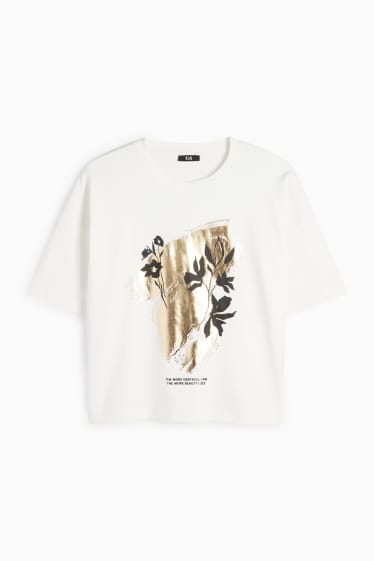 Women - T-shirt - regular fit - white