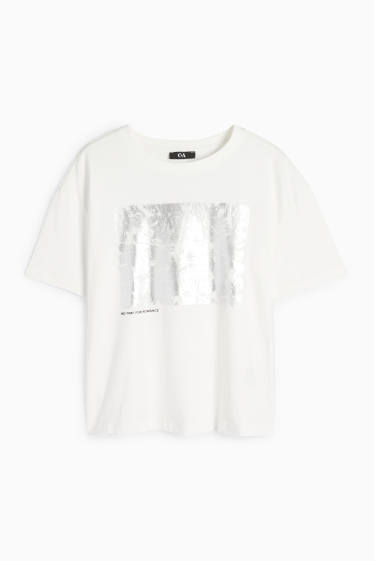 Femei - Tricou - regular fit - aspect lucios - alb