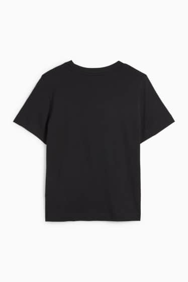 Femei - Tricou - regular fit - aspect lucios - negru