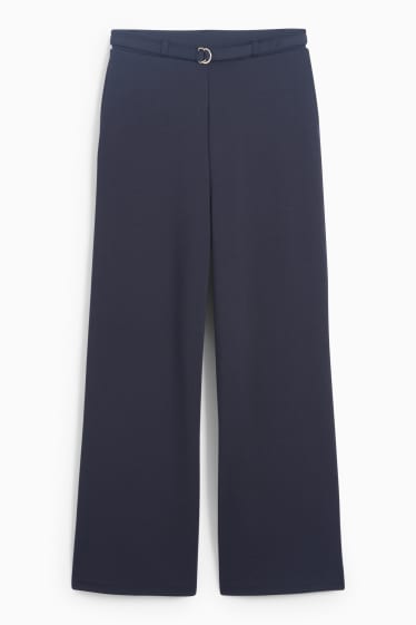 Copii - Fete - Pantaloni de stofă cu curea - albastru închis