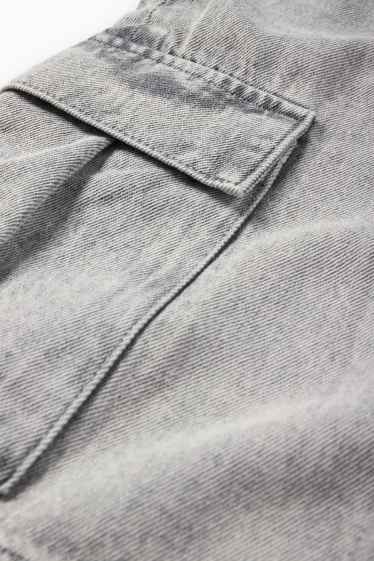 Copii - Băieți - Bermude cargo de blugi - denim-gri deschis