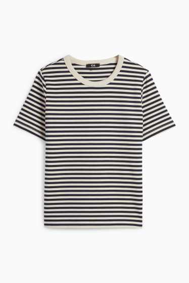 Femei - Tricou - regular fit - cu dungi - negru / nej