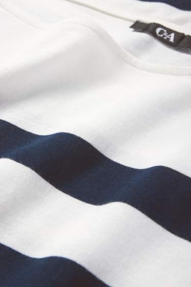 Femei - Tricou cu mânecă lungă - cu dungi - alb / negru